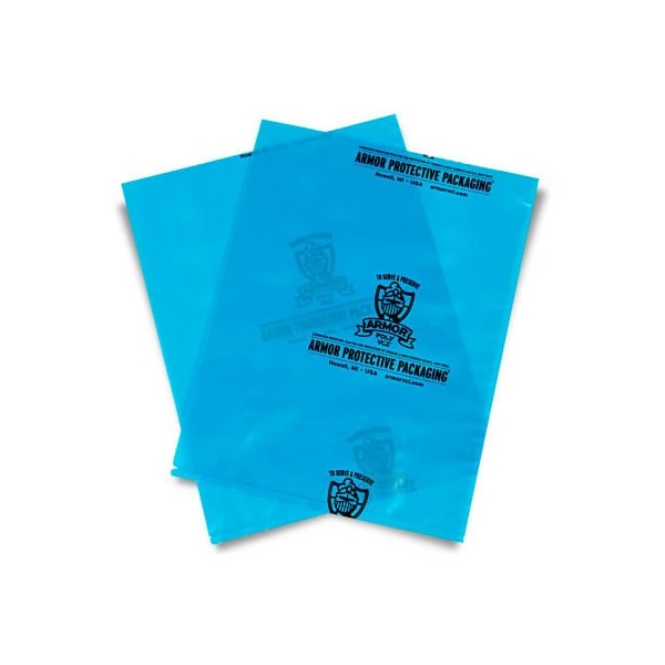 Armor Protective Packaging Armor Poly VCI Flat Bags, 10"W x 15"L, 4 Mil, Blue, 1000/Pack PVCIBAG4MB1015IC - main